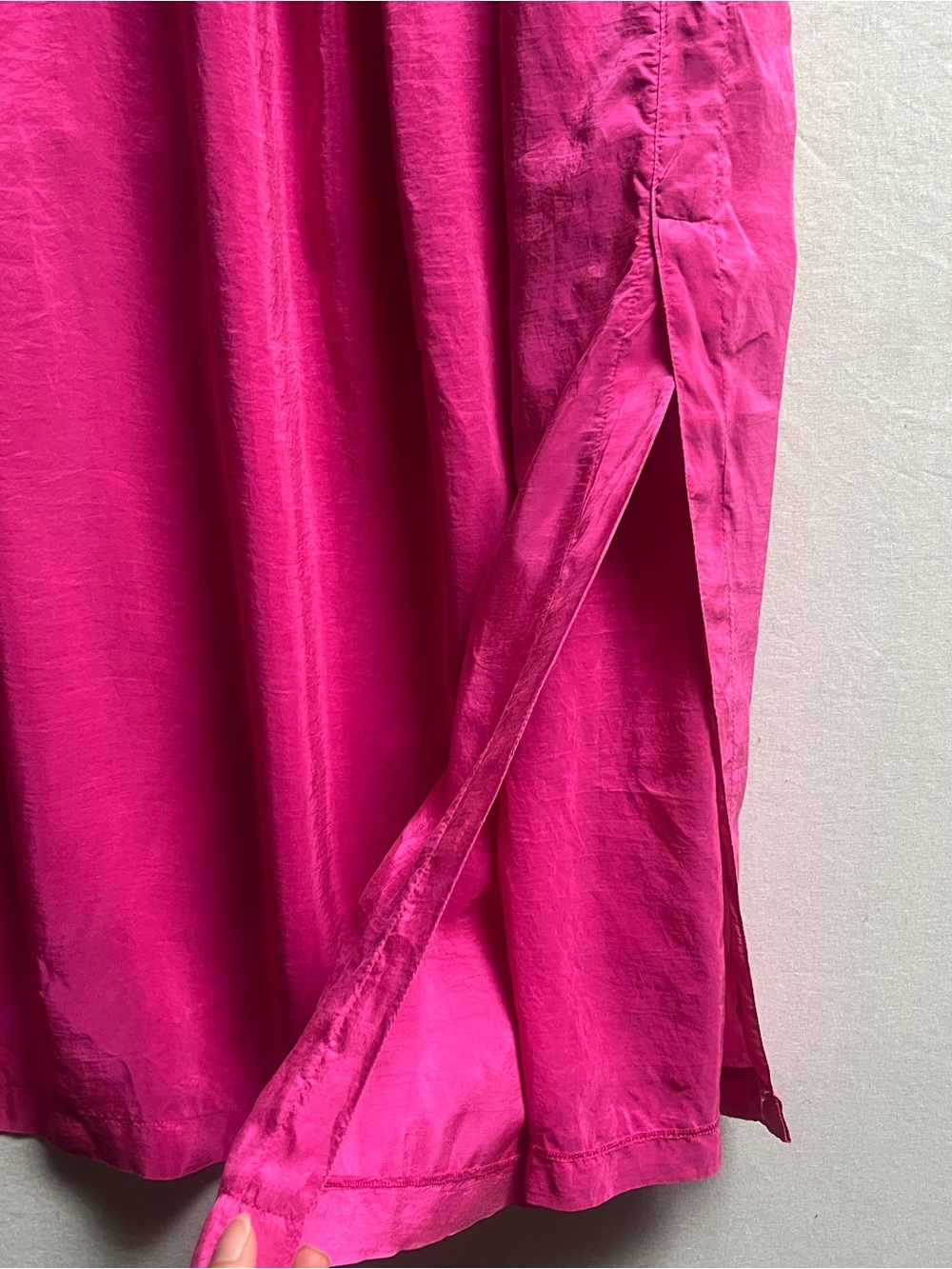 Vintage Lβultima 100% Silk Hot Pink A Line Midi Skirt Womens 10 - Picture 6 of 7